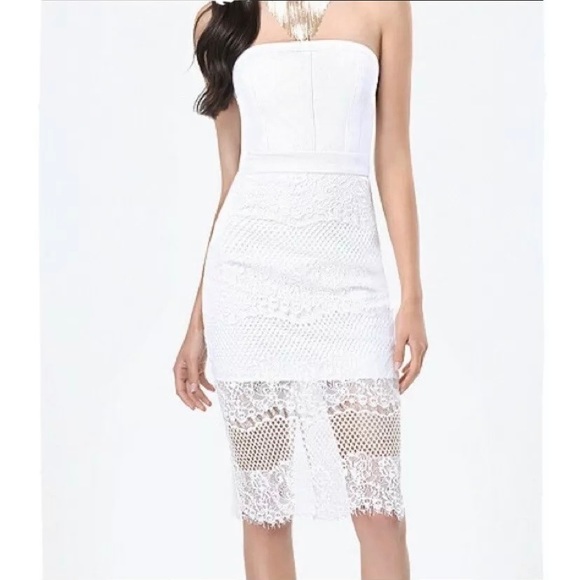 bebe white lace dress